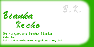 bianka krcho business card